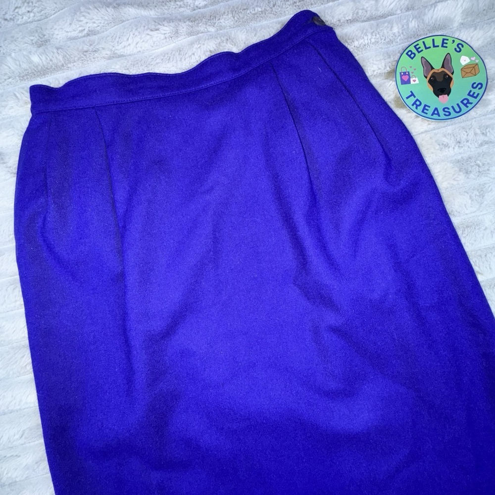 Pendleton VTG ‎ Women's 10 Midi Purple Wool Lined Pencil Skirt Career USA Witchy